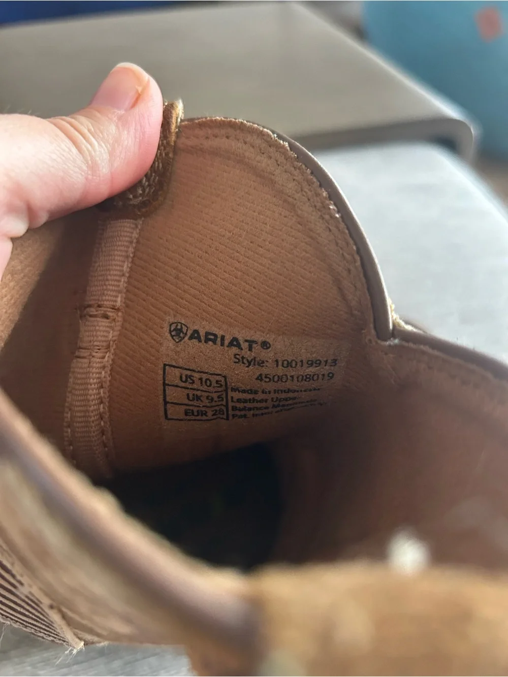 Ariat kids boots- size 10.5- Western American Flag Patch - Brown/Tan Camo